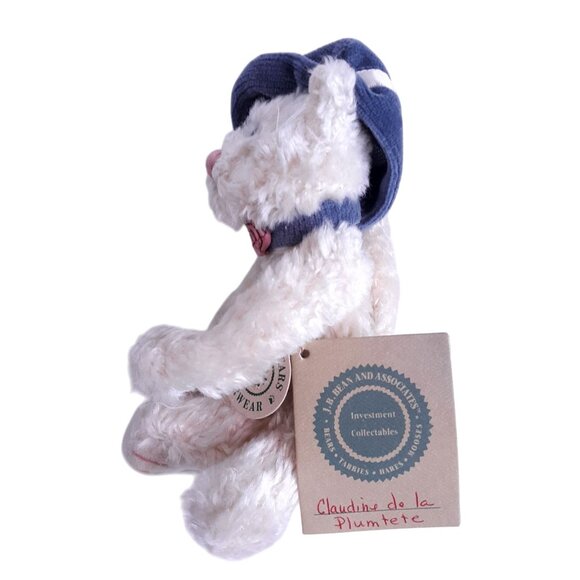 Boyds Bearwear Claudine De La Plumtete Plush Teddy Bear W/ Blue Hat & Tag - Picture 4 of 5